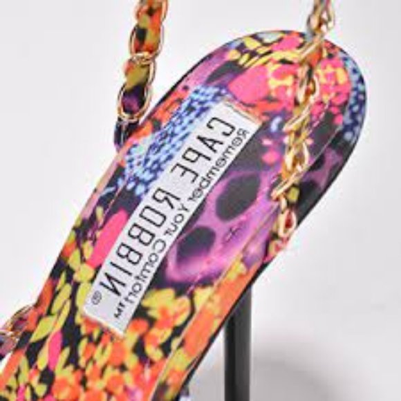 NWT CAPE ROBBIN HANI MULTI COLORED LACE UP HEELS 5.5 - Picture 6 of 16